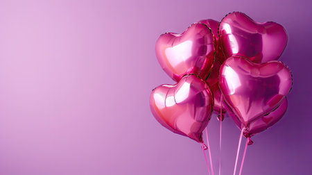 Love Celebration - Festive heart-shaped balloons, creating a romantic backdrop with text spaceの素材
