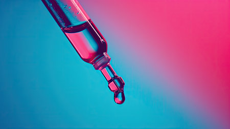 A drop drips into a test tube science laboratory test tubesの写真素材