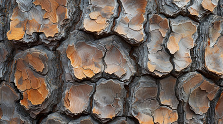Botanical details: Medium-fraction pine bark texture.の素材