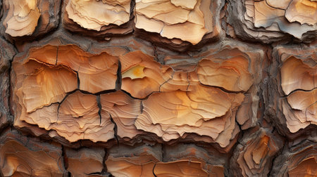 Botanical details: Medium-fraction pine bark texture.の素材