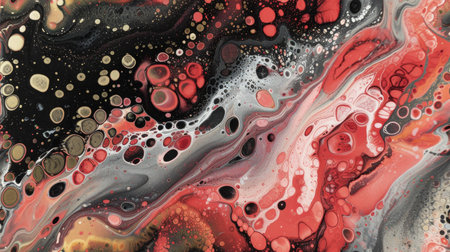 Original artwork photo of marble ink abstract art, showing the intricate details and smooth marbling pattern of an exemplary painting on high-quality paper textureの素材