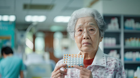senior woman in pharmacyの素材