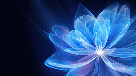 Abstract flower in radiant blue: A striking visual for innovative design and creative inspirationの素材