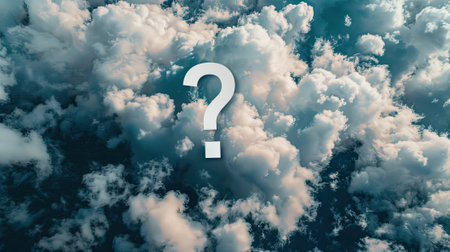 Engaging top view of a question mark symbol on a speech bubble.の素材
