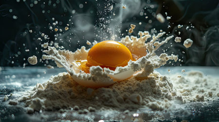 Experience the joy of baking with our vibrant stock images. From golden egg yolks to flour-filled frames, capture the essence of culinary delight in every shotの素材