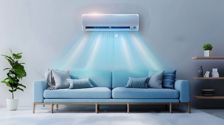 Air conditioner blowing cold airの素材