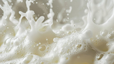 Sensory delight: Closeup of colorful foam after dissolving bath bomb in water, creating a spa atmosphereの素材