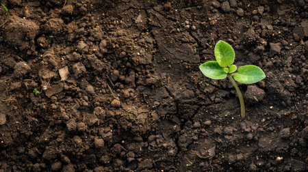 texture of a soil patch isolated, symbolizing Earth Day and ecological awareness.の素材