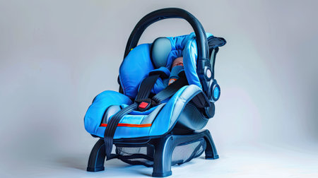 baby car seat isolated on a white background.の素材