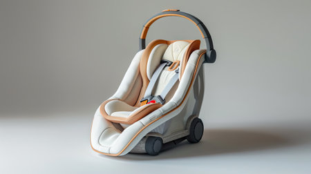 baby car seat isolated on a white background.の素材