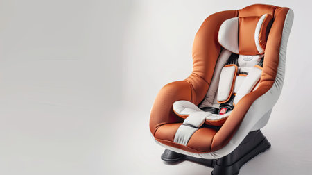 baby car seat isolated on a white background.の素材