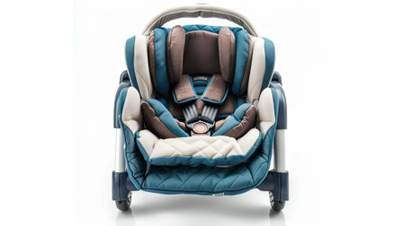 baby car seat isolated on a white background.の素材