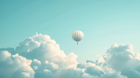parachute in the sky cartoon styleの素材