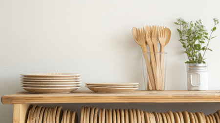 Zero waste, environmentally friendly, disposable, cardboard, paper tableware.の素材