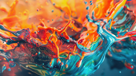 abstract background with vibrant colors resembling a gasoline spill, conveying energy, and dynamism, perfect for a creative and artistic representationの素材