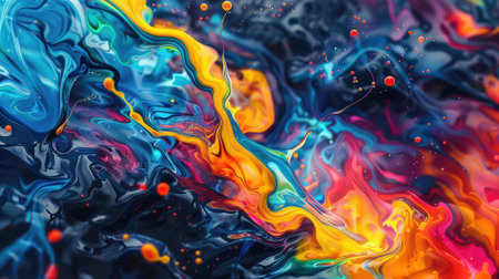 abstract background with vibrant colors resembling a gasoline spill, conveying energy, and dynamism, perfect for a creative and artistic representationの素材
