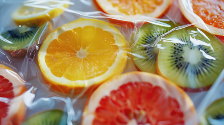 Frozen fruits in polyethyleneの素材