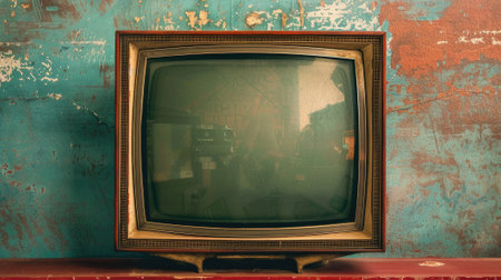 Vintage TV screen capturing the essence of classic television. Use as a unique background or texture for a nostalgic touch.の素材