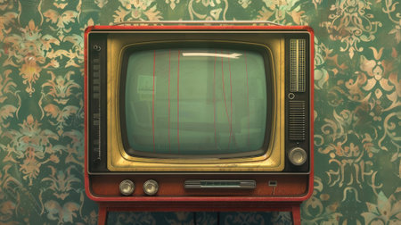 Vintage TV screen capturing the essence of classic television. Use as a unique background or texture for a nostalgic touch.の素材