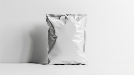 Branding Canvas - A realistic mockup of an empty bag of cereals with foil on a white background.の素材