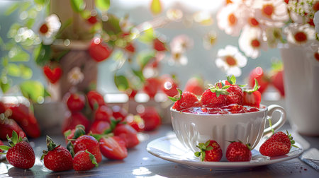 Sweet Morning Delight - A mouthwatering image of strawberry jamの素材