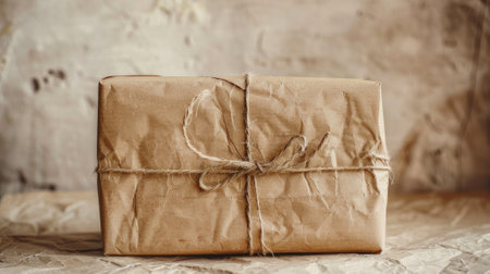 package wrapped in brown butcher paperの素材