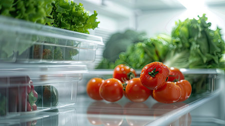 beauty of refrigerator, symbolizing fresh beginnings and organization.の素材