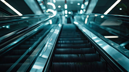 Escolator close-up in minimal tone.の素材