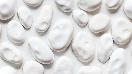 White color, minimalist style, wallpaper with a geometric seamless pattern of white stones in the style of white stonesの素材