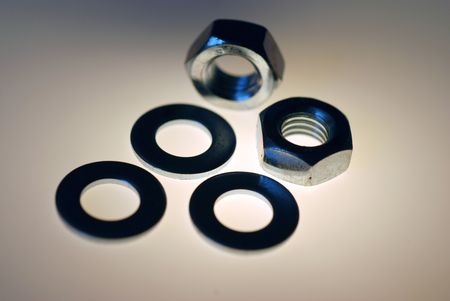 A close up photograph of the contents of a tool boxの写真素材