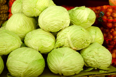 cabbage lies on the counter horizontally in bags