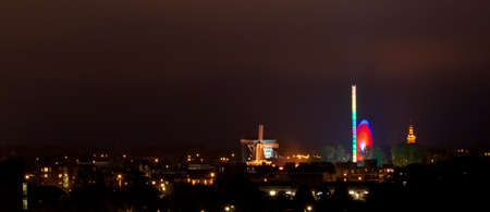 Fiar in the city near the church at night timeの写真素材