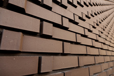 Brick wall in close up and in perspective