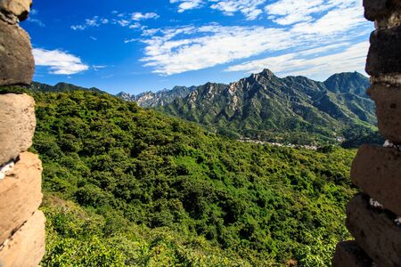 Landscape seen from the great wall of Chinaの写真素材