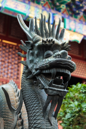 Bronze statue of a dragonの写真素材