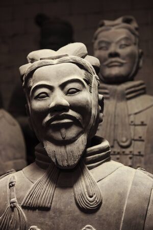 Terracotta warriors in China in close upのeditorial素材