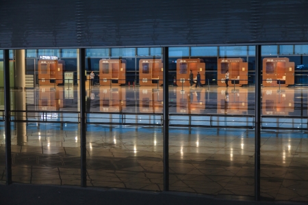 Sleeping boxes at an new modern airportのeditorial素材