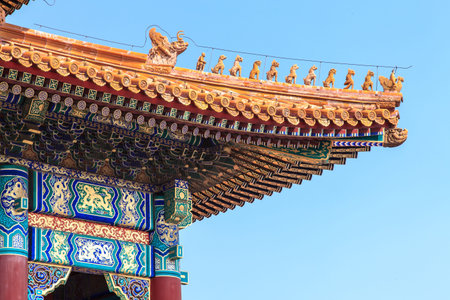 Rooftops of the forbidden city in Beijing China