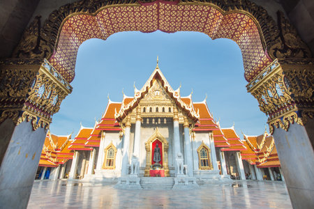 Wat Benchamabophit, Bangkok, Thailandの写真素材