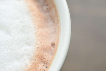 close up photo of dry foam on chocolate, macroの写真素材