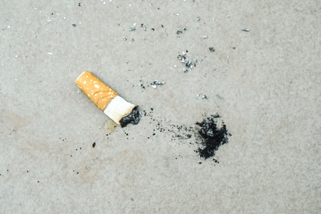 Cigarette butt with ashの写真素材