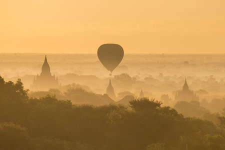 temples in Bagan, Myanmarの写真素材
