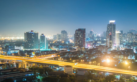 night cityscape of bangkok