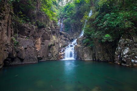 waterfall in nature on Namtok Phlio national park, Chanthaburi at Thailand.の写真素材