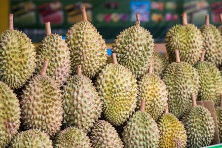 durian in marketの写真素材
