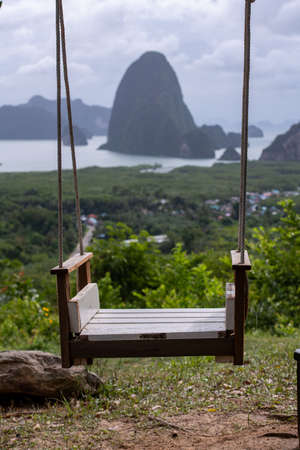 Landscape Viewpoint Phang Nga Bay highlight of Phang nga ,Thailandの写真素材