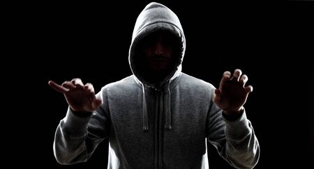 Thief on black backgroundの写真素材