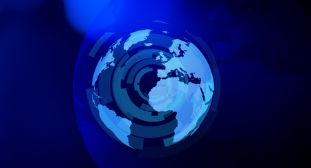 Globe dark blue business backgroundの写真素材