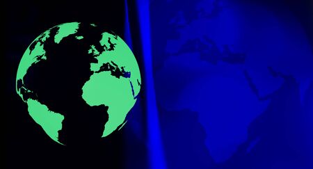 Green eco world globe blue abstract backgroundの写真素材