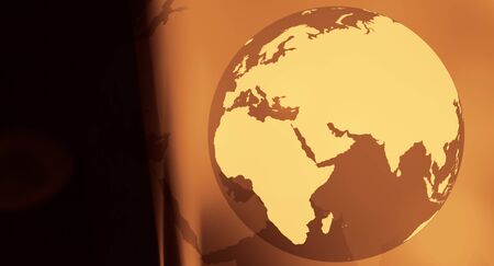 Gold earth planet concept backgroundの写真素材